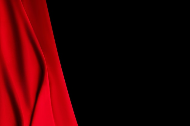 Beautiful red rose closeup Red silk or satin luxury fabric texture can use as abstract background Top view Red silk or satin luxury fabric texture can use as abstract background Top view