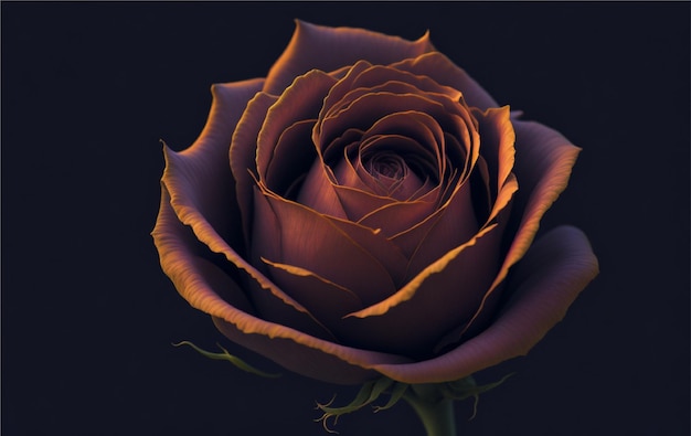 Beautiful red rose on a dark background Closeup