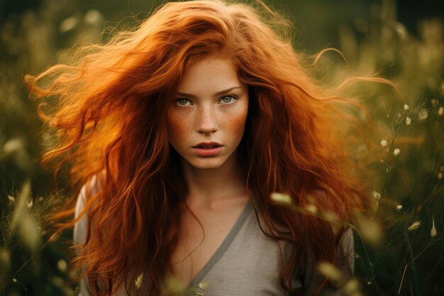 Beautiful redhaired young woman