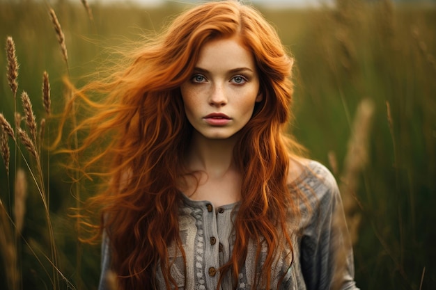 Beautiful redhaired young woman