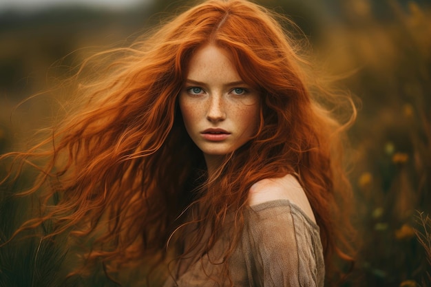 Beautiful redhaired young woman