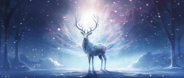 Photo beautiful reindeer pure white standing