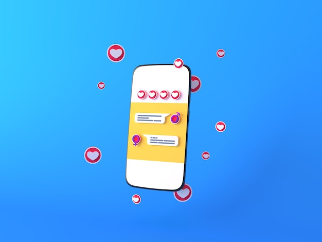 Photo beautiful rendering of dating app concept