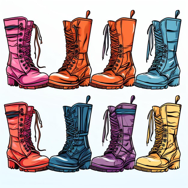 Premium Photo Beautiful retro Gogo boots clipart illustration