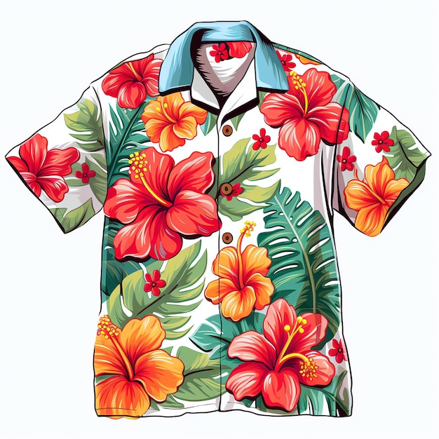 Фото Красивая ретро гавайская рубашка клипарт иллюстрация