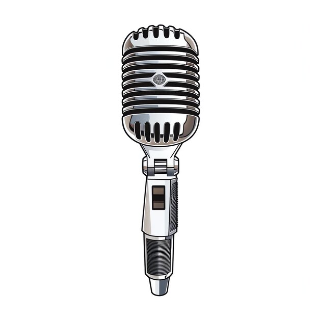 Photo beautiful retro microphone clipart illustration