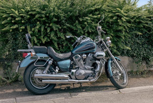 Photo beautiful retro motorcycle closeup