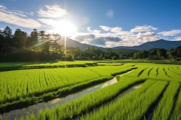 Beautiful Rice field landscape terraced