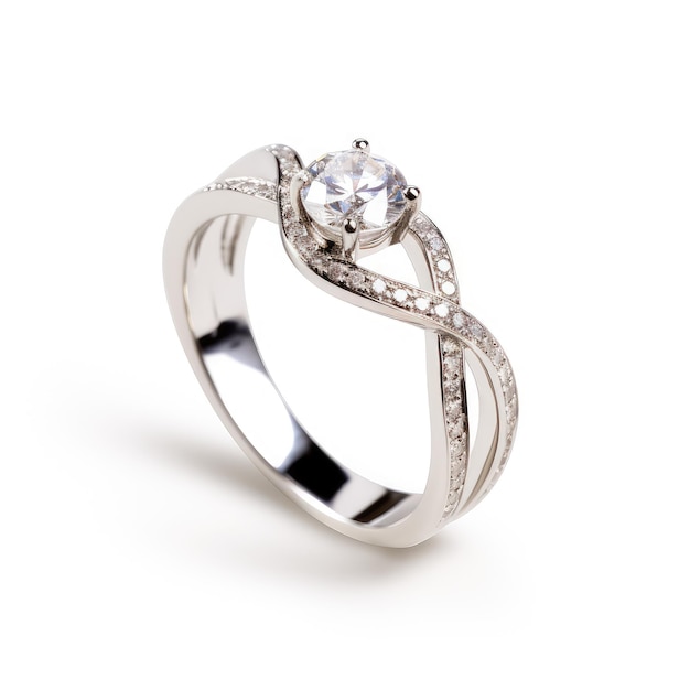 Beautiful ring design wedding engagement rings with diamonds on isolate white