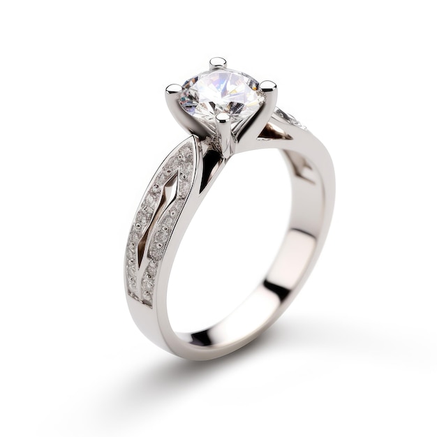 Beautiful ring design wedding engagement rings with diamonds on isolate white