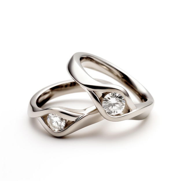 Beautiful ring design wedding engagement rings with diamonds on isolate white