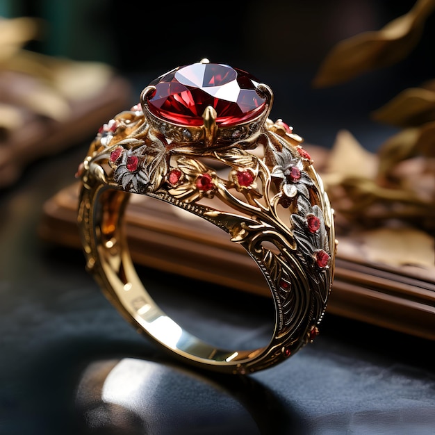 Beautiful Ring of Ruby Gemstone Gold ring