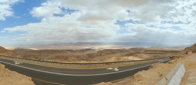 Beautiful road in Arava desert Israel