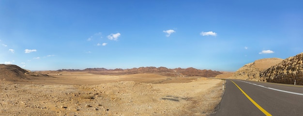 Beautiful road in the arava desert israel