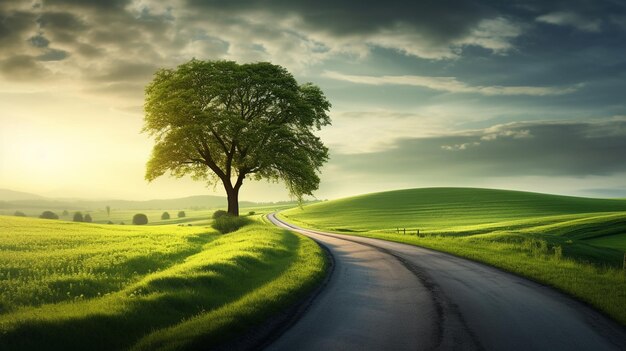 Photo beautiful road in the countryside