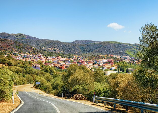 Beautiful road in Teulada, Cagliari province, Sardinia, Italy