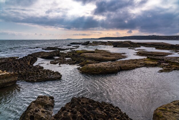 Beautiful rocks of amazing shapes on sea shore