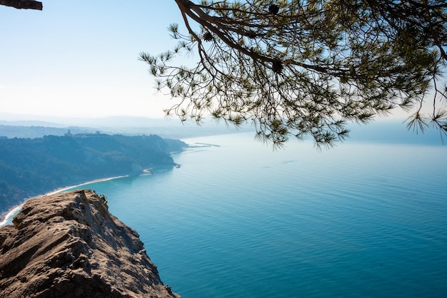 Beautiful rocky coast in Mediterranean sea seen from above