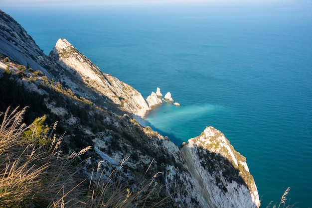 Beautiful rocky coast in Mediterranean sea seen from above