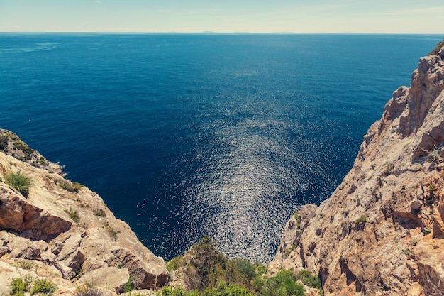 Beautiful rocky coastline in Greece