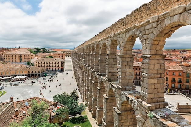 Beautiful, Roman Aqueduct in Segovia Spain