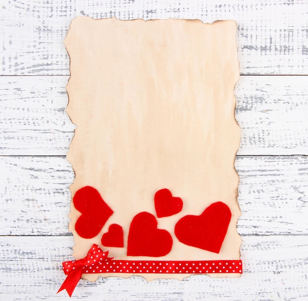 Beautiful romantic background with decorative hearts