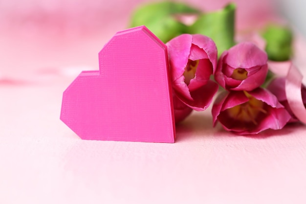 Beautiful romantic composition with flowers St Valentines Day background