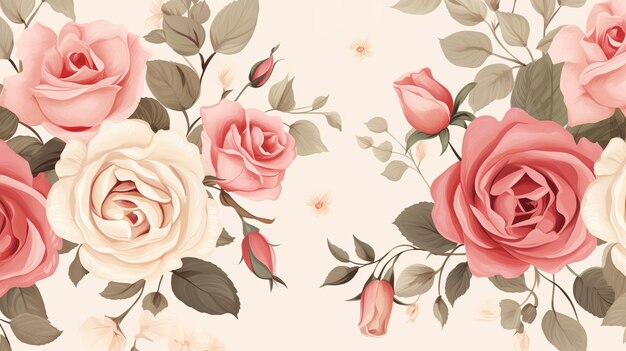 beautiful romantic flower illustration design