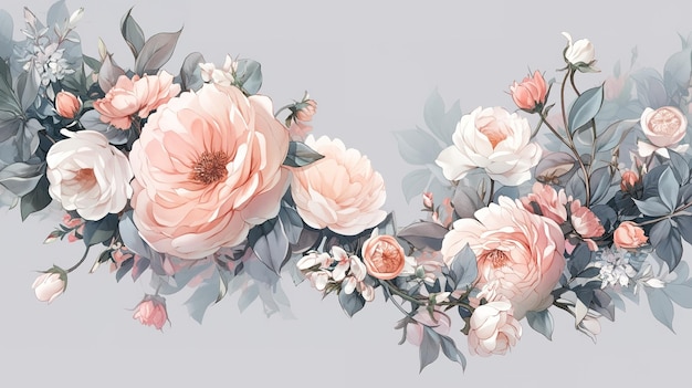 красивый романтический цветочный иллюстрационный дизайн