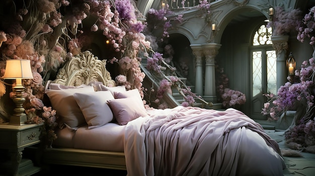 Photo beautiful room in fantasy style