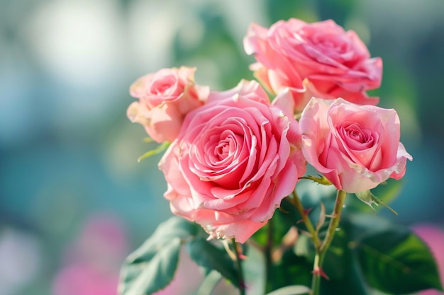 Beautiful rose bouquet close up