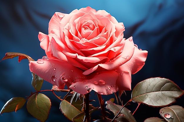 beautiful rose flower with water drops