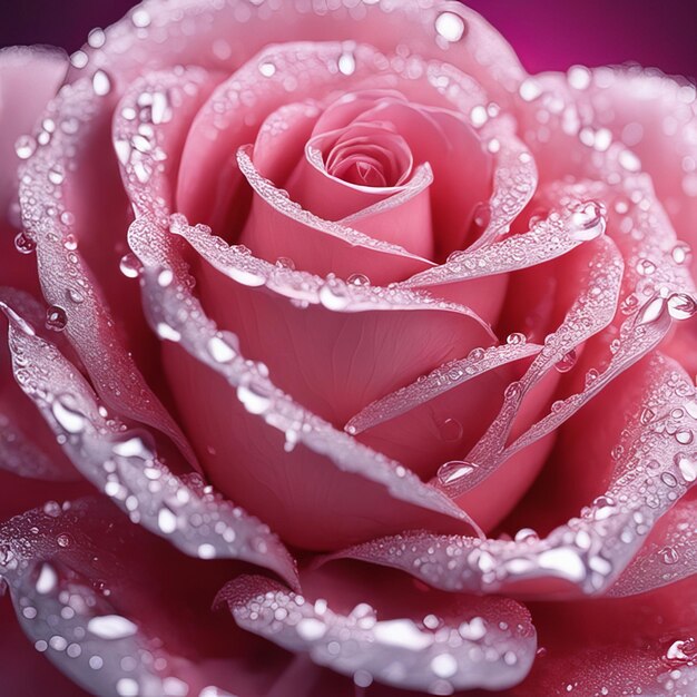 Beautiful rose flowers set light particles water drops