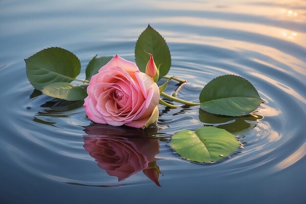 Photo beautiful rose in water