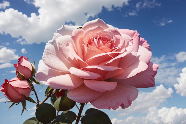 Beautiful rose with sky background