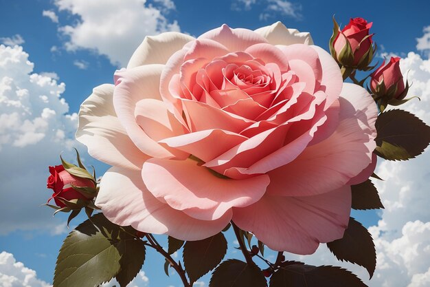 Beautiful rose with sky background