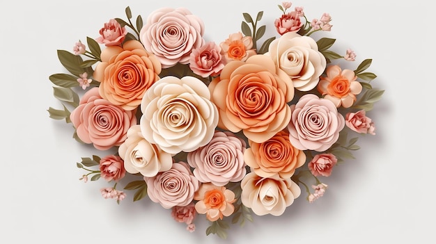 Beautiful roses invitation flower shape Generative AI