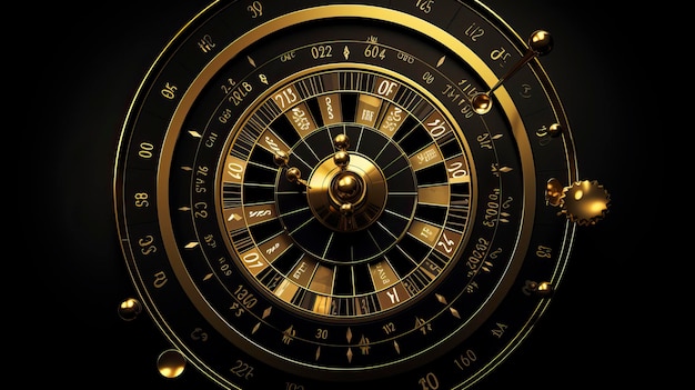 Beautiful roulette on a dark background with a place for a logo or inscription
