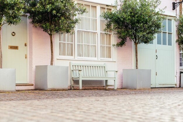 Photo beautiful rustic pink house front yard in london