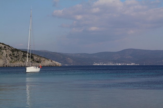 a beautiful sailboat in the sea