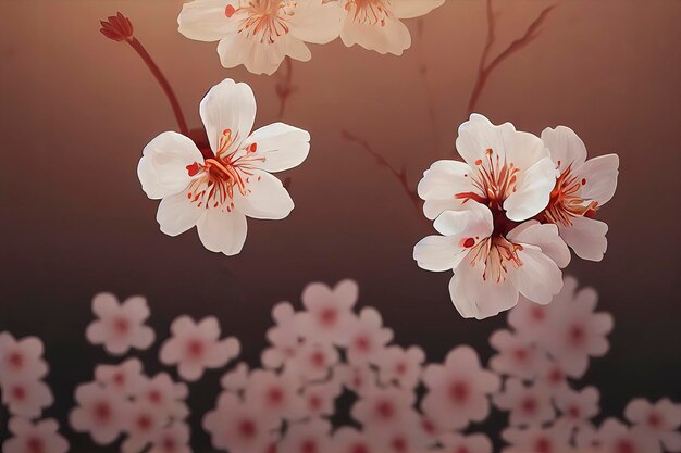 Beautiful sakura tree flowers pink