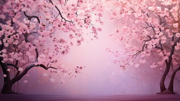 Beautiful sakura tree spring blossom