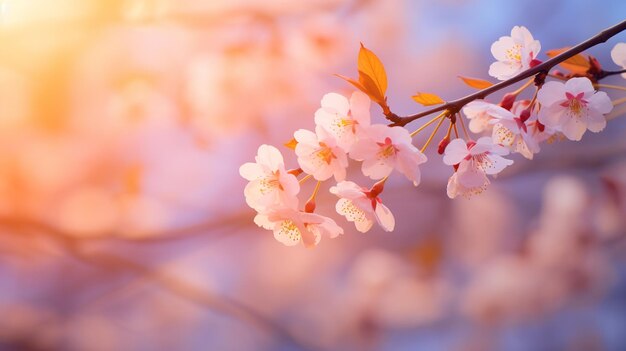 Beautiful sakura tree spring blossom