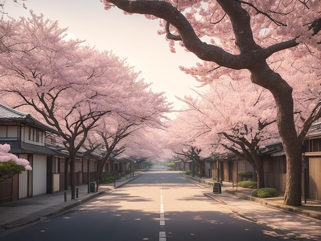 Beautiful sakura trees