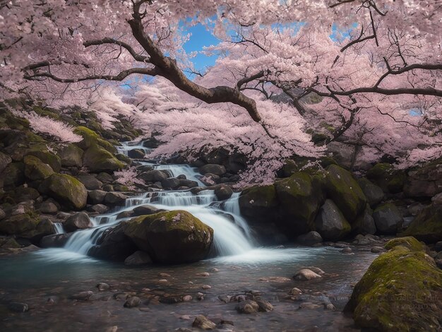 Beautiful sakura trees