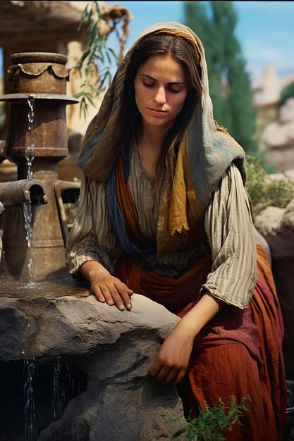 Photo a beautiful samaritan at the well