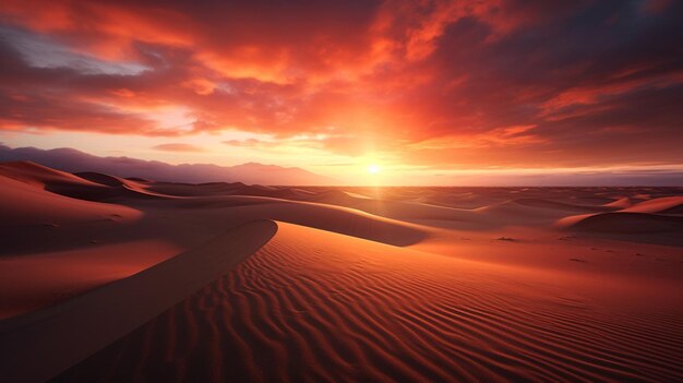 Beautiful sand dune sea beach sunset photography AI Generated Image