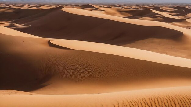 Beautiful sand dunes in the sahara desert in morocco