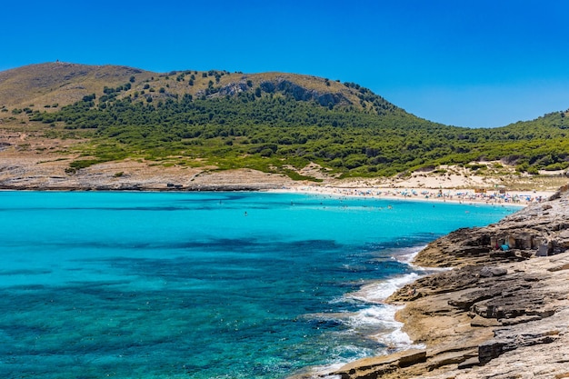 Beautiful sandy beach of Cala Mesquida Mallorca Balearic islands Spain