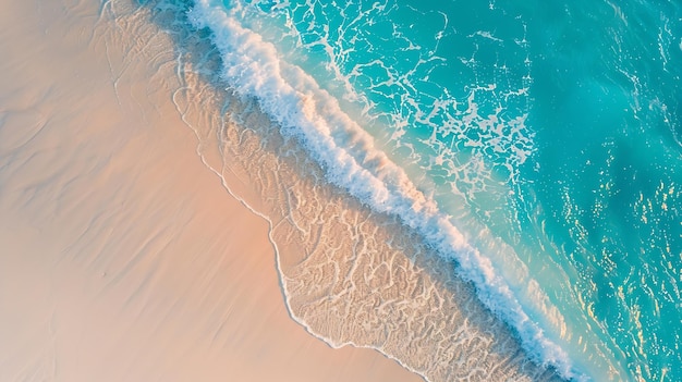 Photo beautiful sandy beach close up topview generative ai